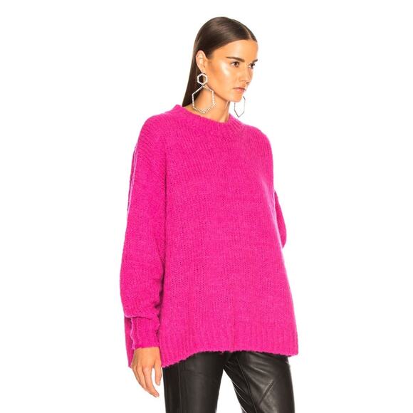 Isabel Marant Étoile Pink Alpaca Wool Blend Oversized Sweater, Size S/ 36 - Picture 3 of 15